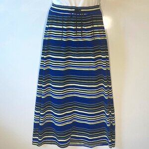 T by Talbots SZ M Stripe modal knit maxi skirt comfy resort office